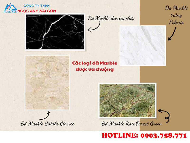 cac loai da marble duoc ua chuong nhat hien nay